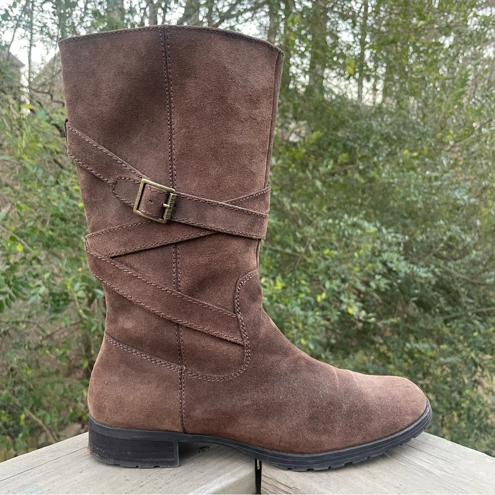 Lauren Ralph Lauren Shelby brown suede leather boots 9 - Picture 8 of 14